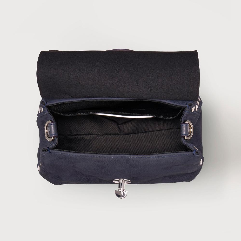 Zanellato BORSA POSTINA® BABY IN PELLE NABUK BLUE NOTTE | Zanellato Fino Al -60%