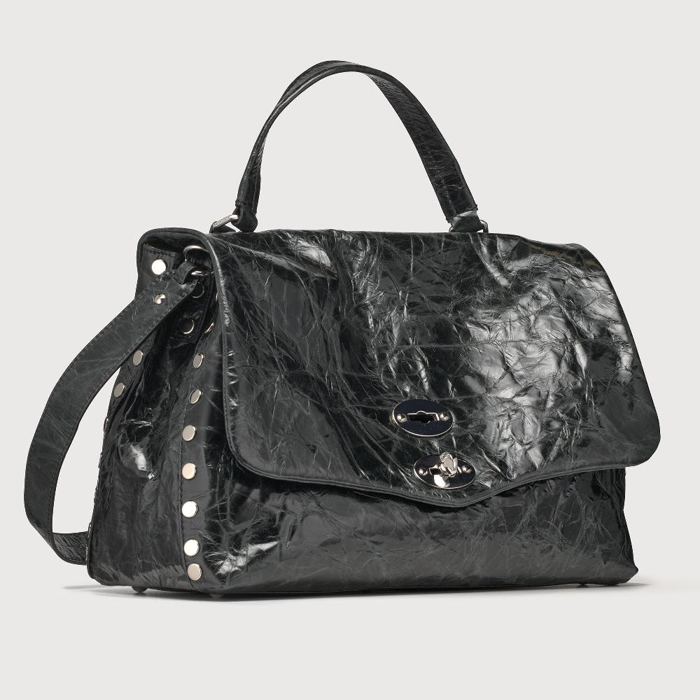 Zanellato BORSA POSTINA® MEDIUM IN PELLE SPAZZOLATA BLACK NERO | Zanellato Negozi Online