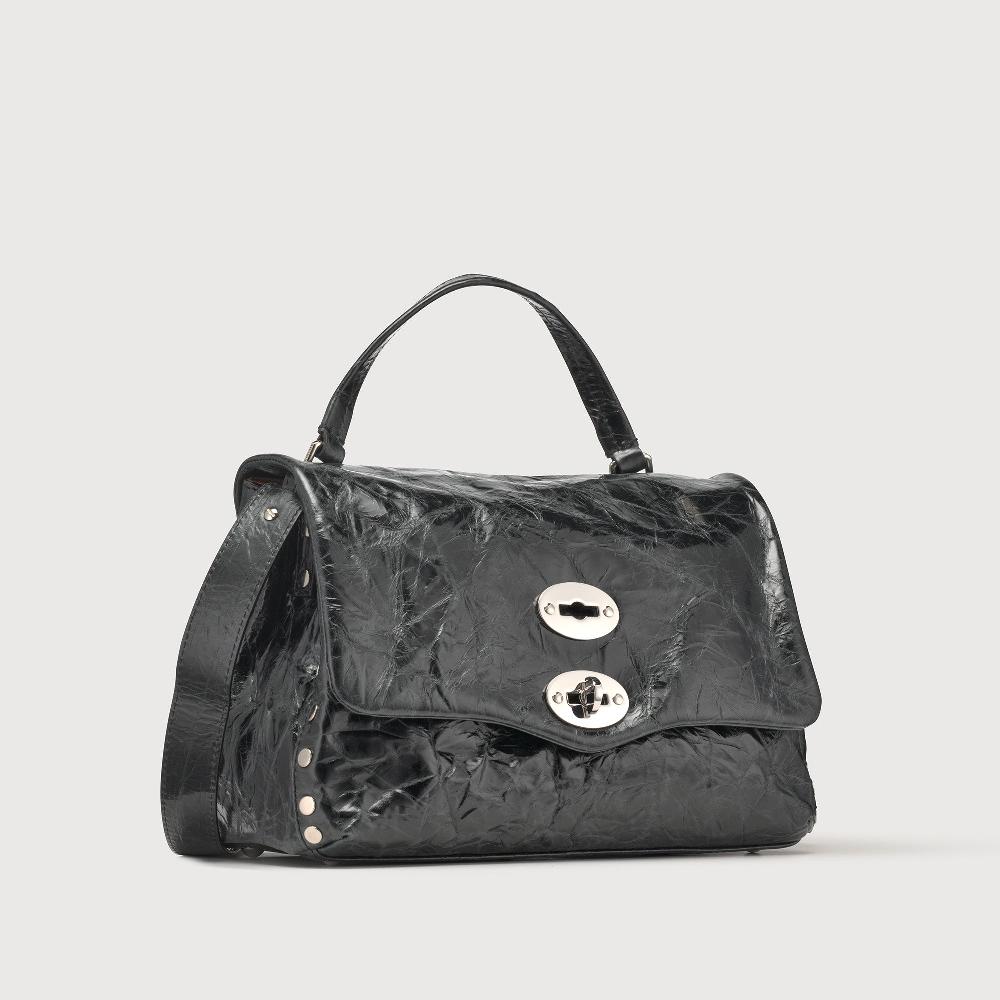 Zanellato BORSA POSTINA® SMALL IN PELLE SPAZZOLATA BLACK NERO | Zanellato Consegna Veloce