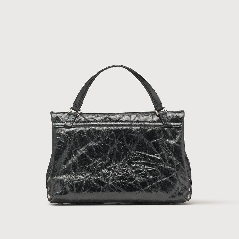 Zanellato BORSA POSTINA® SMALL IN PELLE SPAZZOLATA BLACK NERO | Zanellato Consegna Veloce
