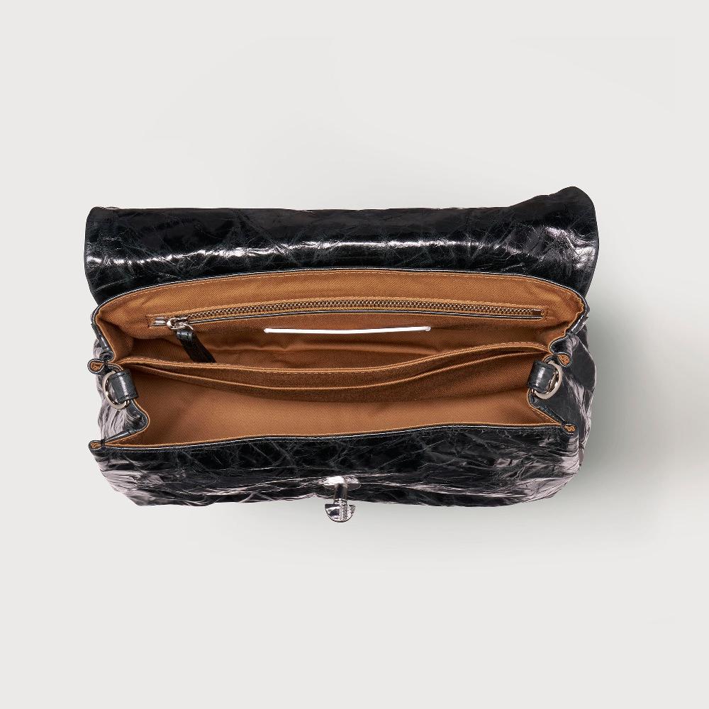 Zanellato BORSA POSTINA® SMALL IN PELLE SPAZZOLATA BLACK NERO | Zanellato Consegna Veloce