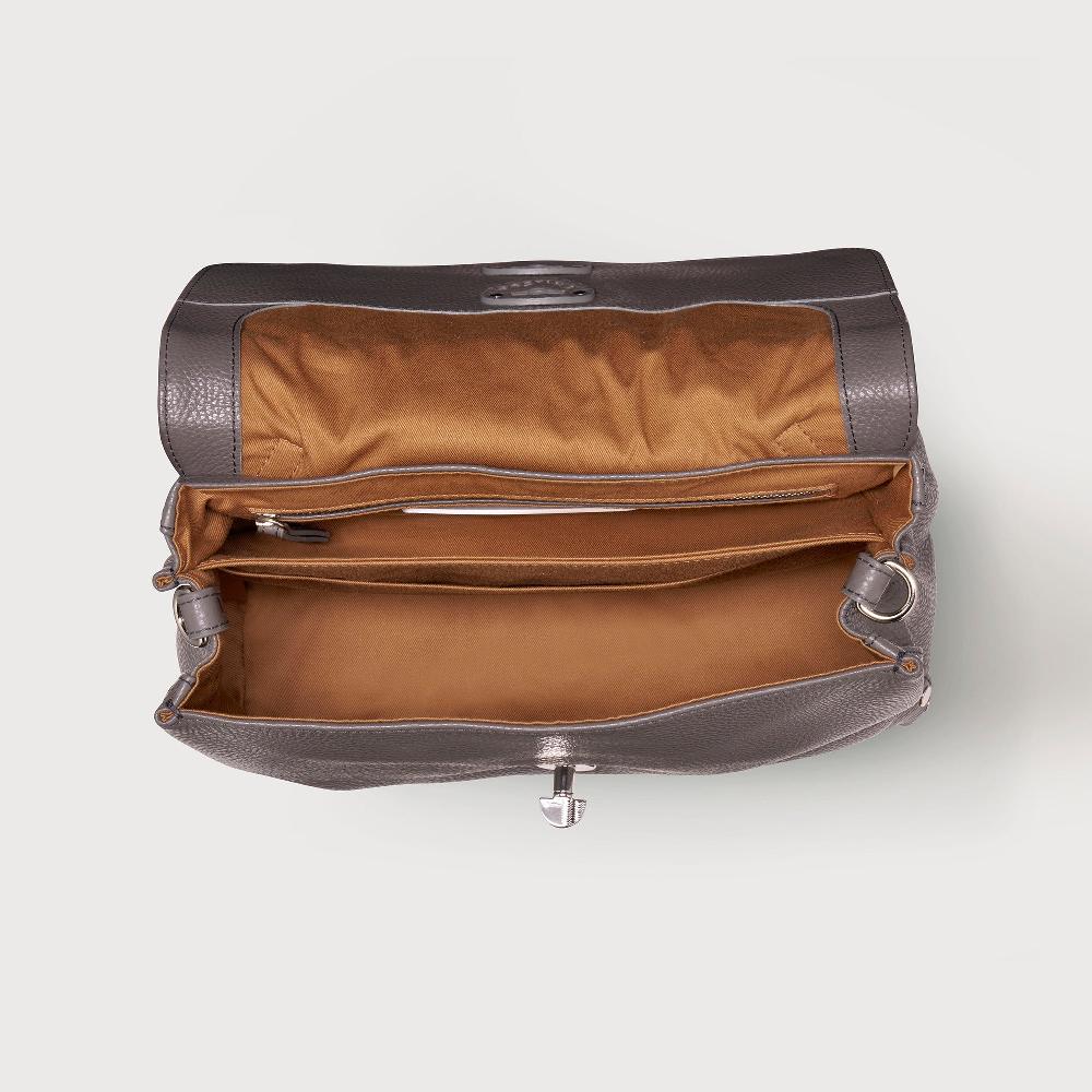Zanellato BORSA POSTINA® SMALL IN PELLE MARTELLATA GREY MONTEBIANCO | Zanellato Novità