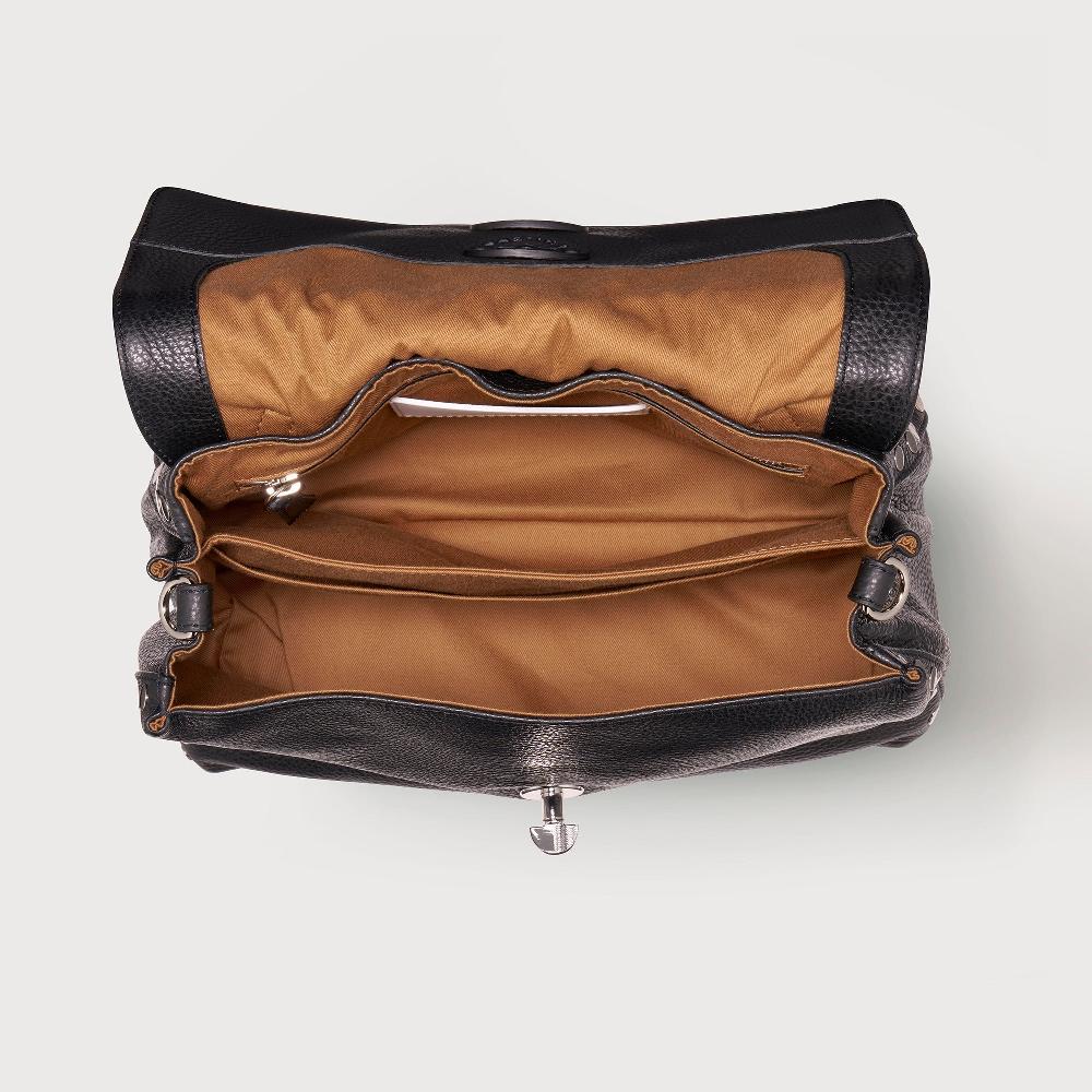 Zanellato BORSA POSTINA® SMALL IN PELLE MARTELLATA BLACK NERO | Zanellato Presa