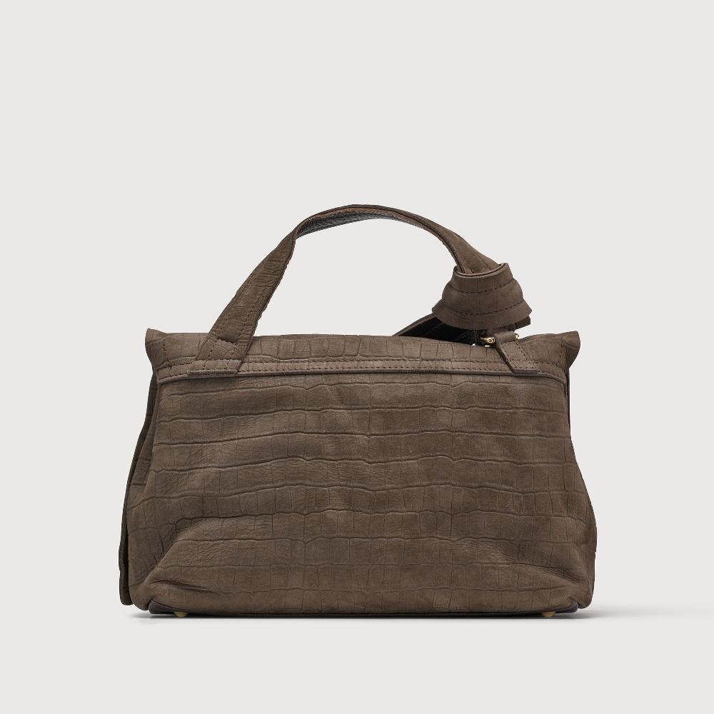 Zanellato BORSA POSTINA® SMALL IN PELLE NABUK BROWN FONDENTE | Zanellato Sconto