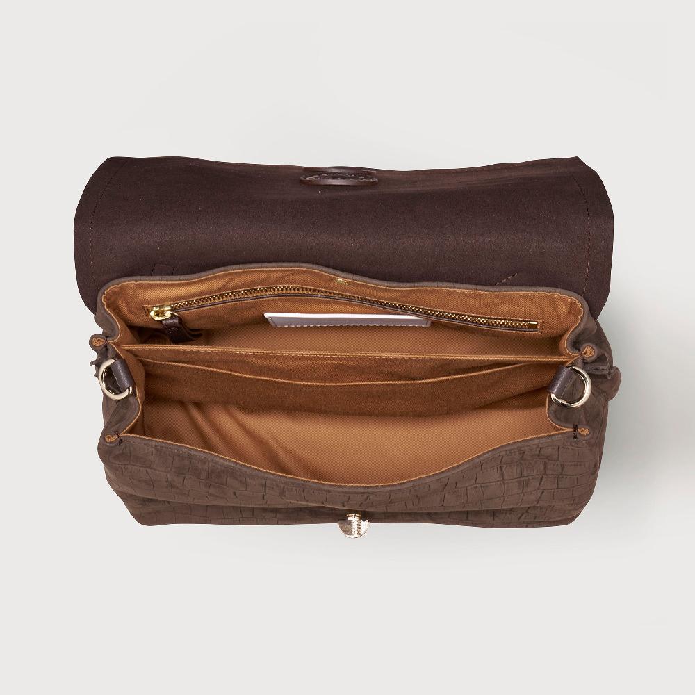 Zanellato BORSA POSTINA® SMALL IN PELLE NABUK BROWN FONDENTE | Zanellato Sconto
