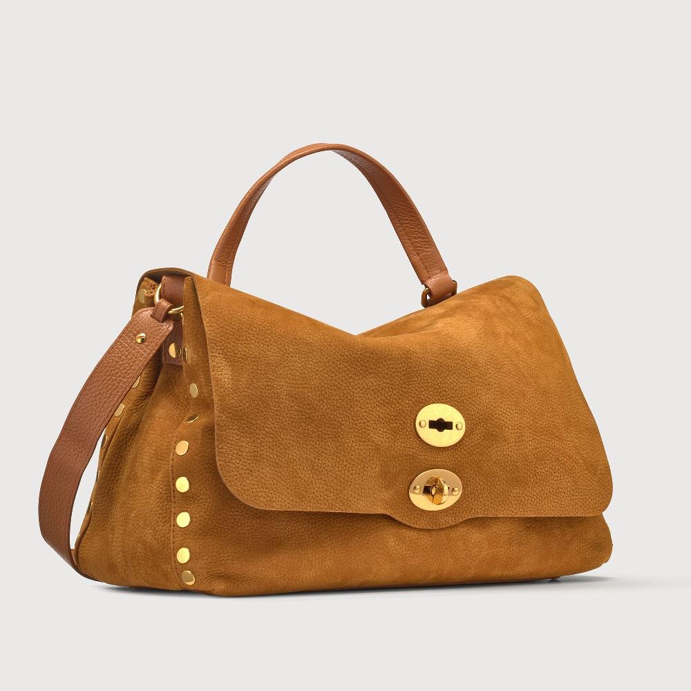 Zanellato BORSA POSTINA® MEDIUM IN PELLE NABUK BROWN BRANDY | Zanellato Online