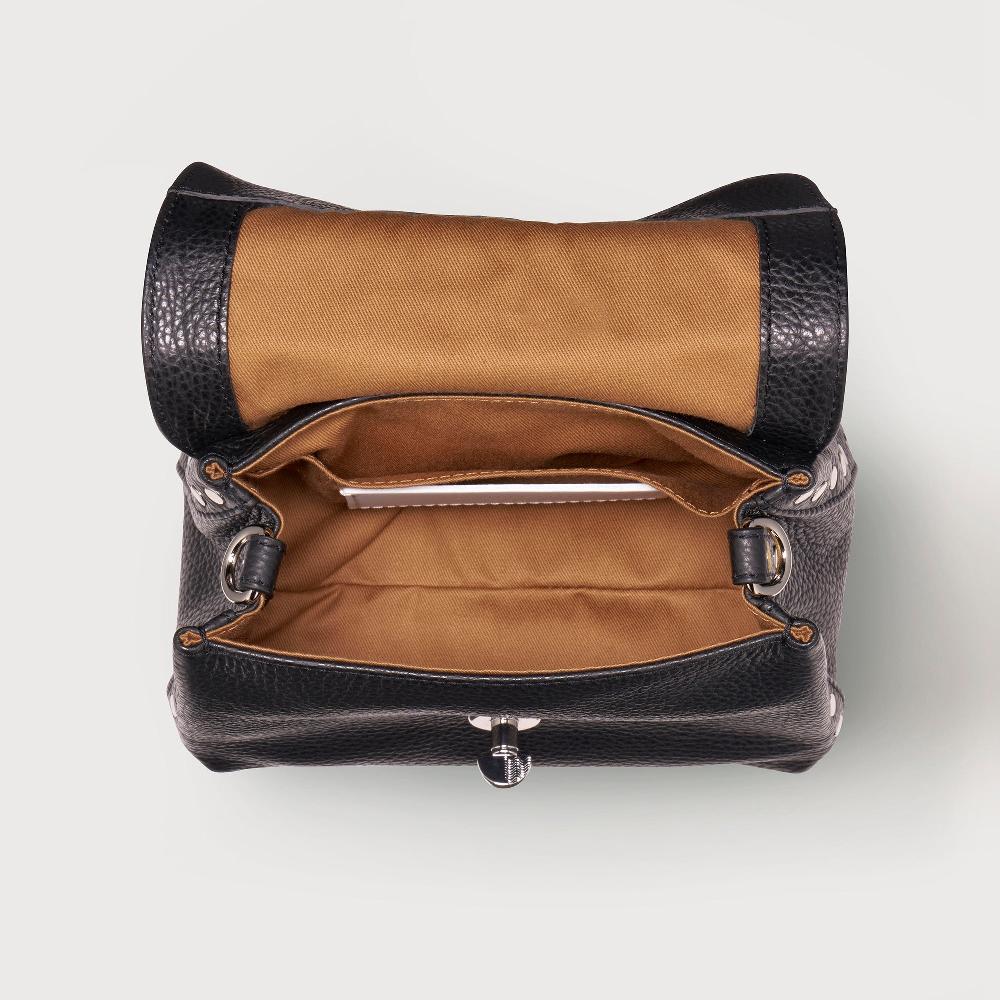 Zanellato BORSA POSTINA® BABY IN PELLE MARTELLATA BLACK NERO | Zanellato Vendita Calda