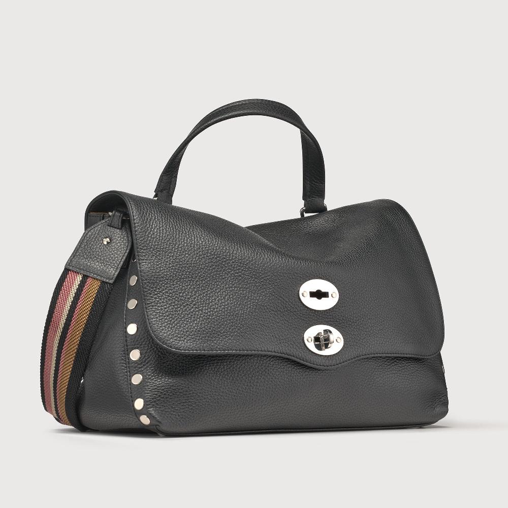 Zanellato BORSA POSTINA® MEDIUM IN PELLE MARTELLATA BLACK NERO | Zanellato In Saldo