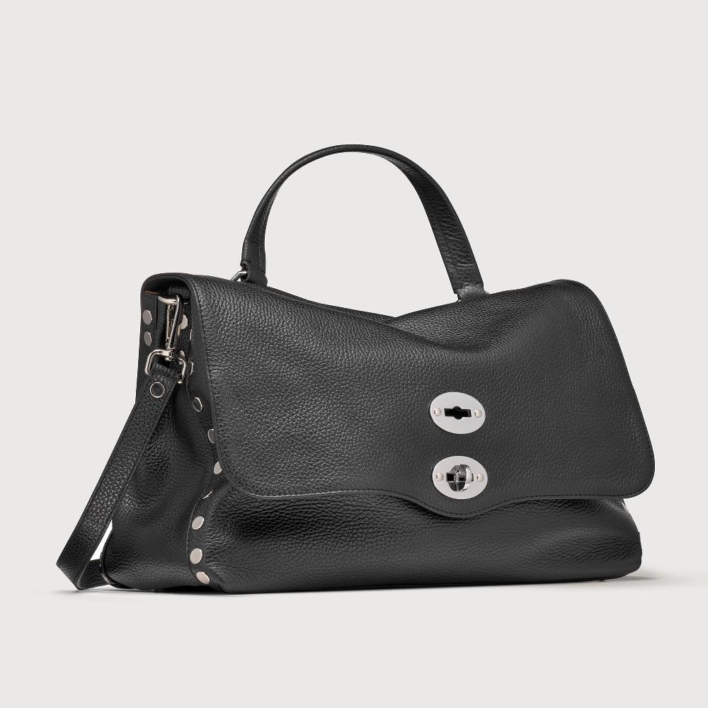 Zanellato BORSA POSTINA® MEDIUM IN PELLE MARTELLATA BLACK NERO | Zanellato Spedizione gratuita