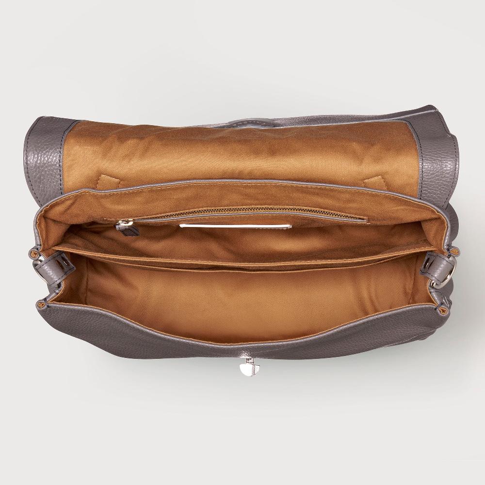 Zanellato BORSA POSTINA® MEDIUM IN PELLE MARTELLATA GREY MONTEBIANCO | Zanellato Negozio online di fabbrica