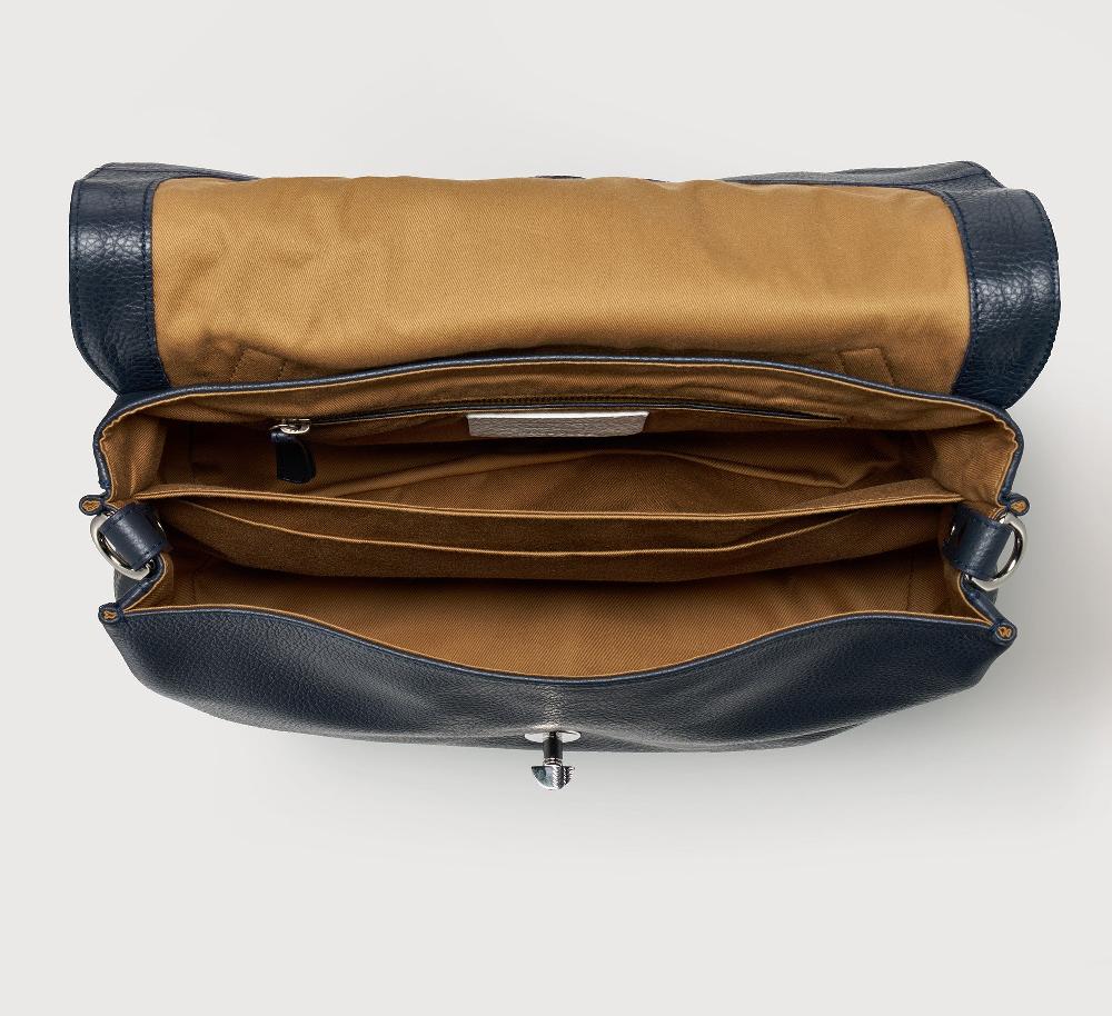 Zanellato BORSA POSTINA® MEDIUM IN PELLE MARTELLATA DARK NAVY | Zanellato Prezzo di fabbrica