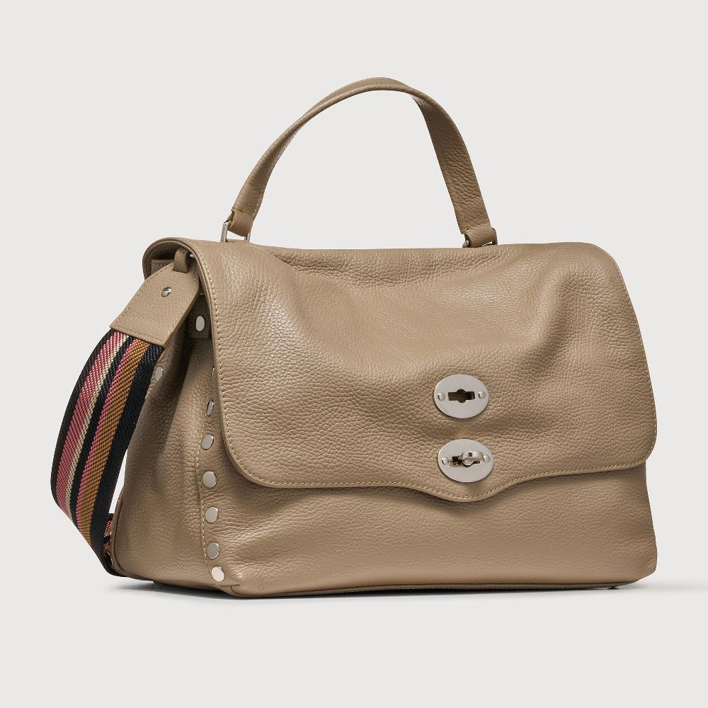 Zanellato BORSA POSTINA® MEDIUM IN PELLE MARTELLATA GREY CRETA | Zanellato Fornitura limitata