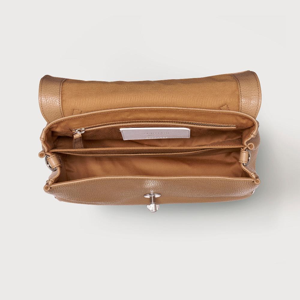 Zanellato BORSA POSTINA® SMALL IN PELLE MARTELLATA BROWN CAPPUCCINO | Zanellato Offerta natalizia