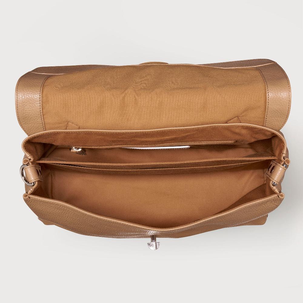 Zanellato BORSA POSTINA® MEDIUM IN PELLE MARTELLATA BROWN CAPPUCCINO | Zanellato Pezzi Unici