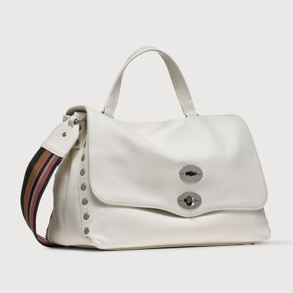 Zanellato BORSA POSTINA® MEDIUM IN PELLE MARTELLATA BIANCO LATTE | Zanellato Offerta Giorno del Papà
