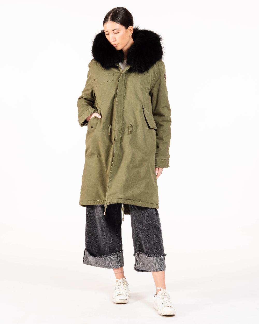 Alessandra chamonix AMANDINE MILITARY BLACK / PARKA Vendita Calda