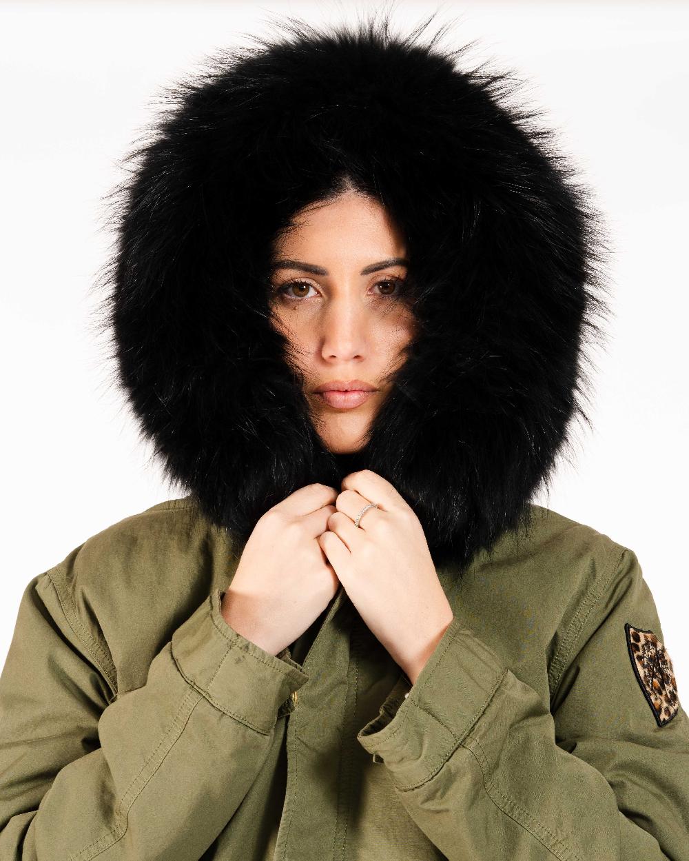 Alessandra chamonix AMANDINE MILITARY BLACK / PARKA Vendita Calda