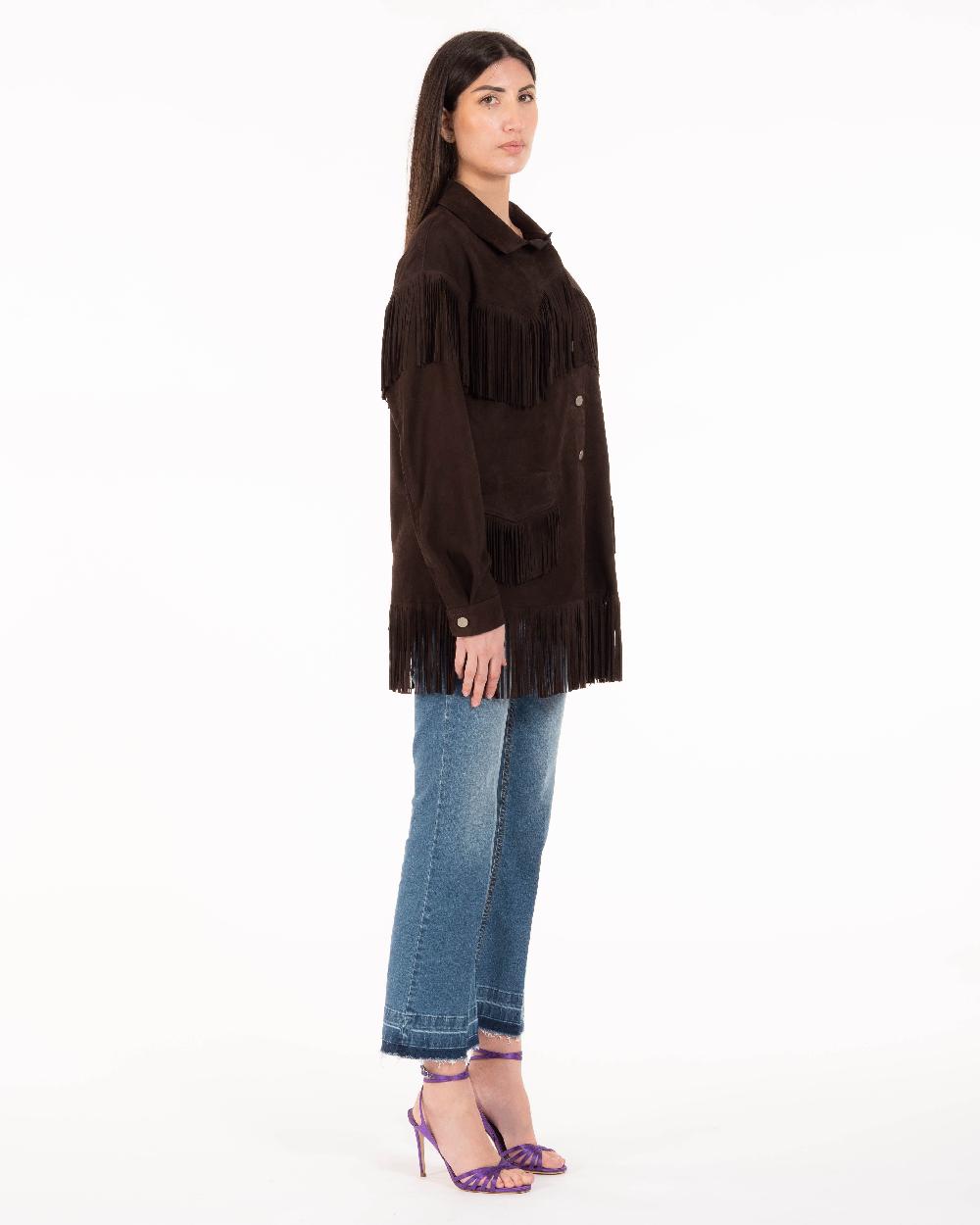 Alessandra chamonix PAIGE MORO / GIACCA CON FRANGE Offerta esclusiva
