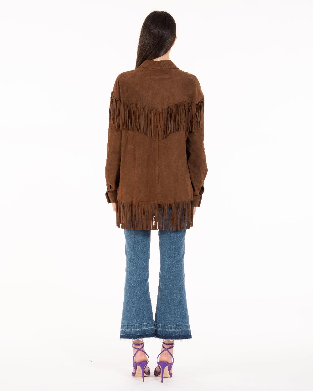 Alessandra chamonix PAIGE COGNAC / GIACCA CON FRANGE Vendite stagionali
