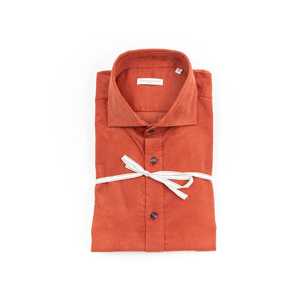 Alessandro Lamura Camicia In Velluto – 100%Cotone – Collo Francese Latest stili