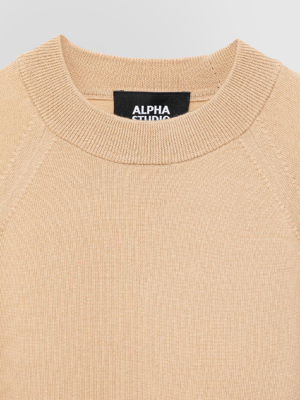 Alpha studio GIROCOLLO M/L RASATO RAGLAN Online Outlet