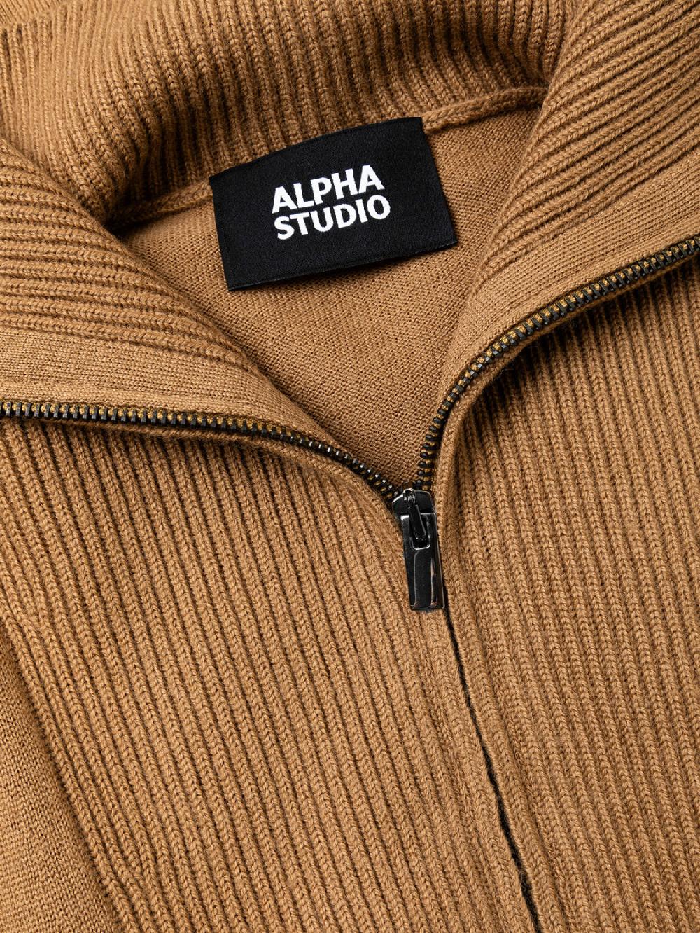 Alpha studio LUPETTO ZIP PONCHO RASATO Liquidazione