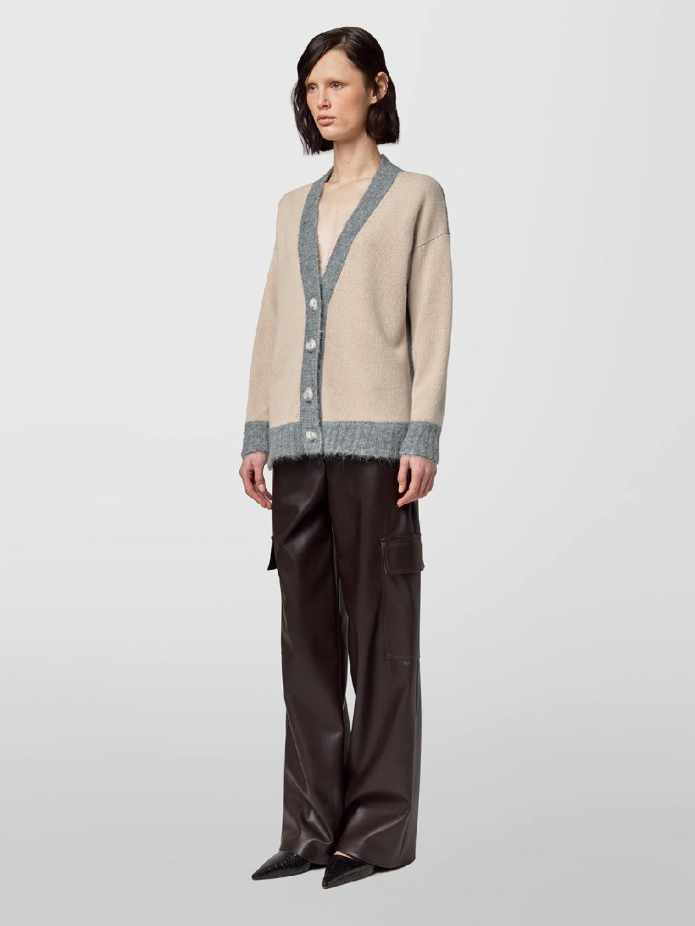 Alpha studio CARDIGAN M/L RASATO BI-MATERIALE 50% di sconto per tempo limitato
